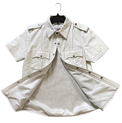 A1 white leather shirt